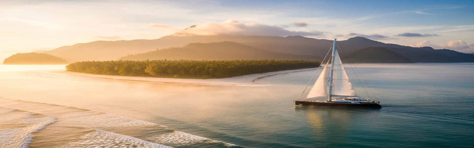 Expedition cruise vessel exploring remote islands beyond Komodo