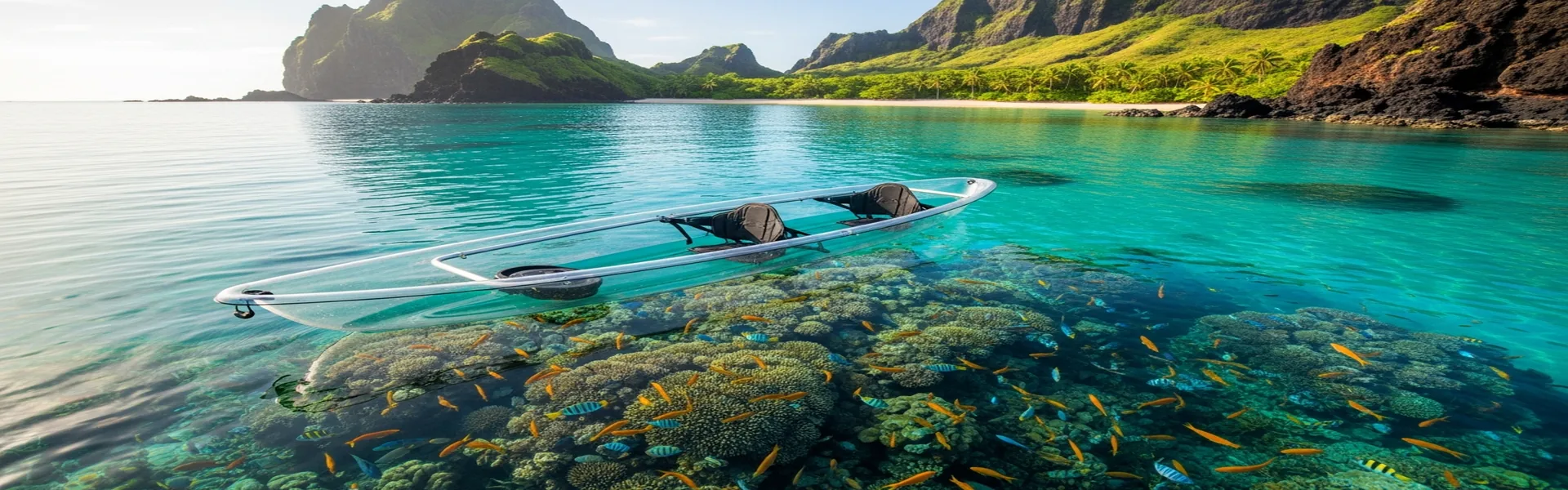 Kayaking and fishing adventure in crystal clear Komodo waters