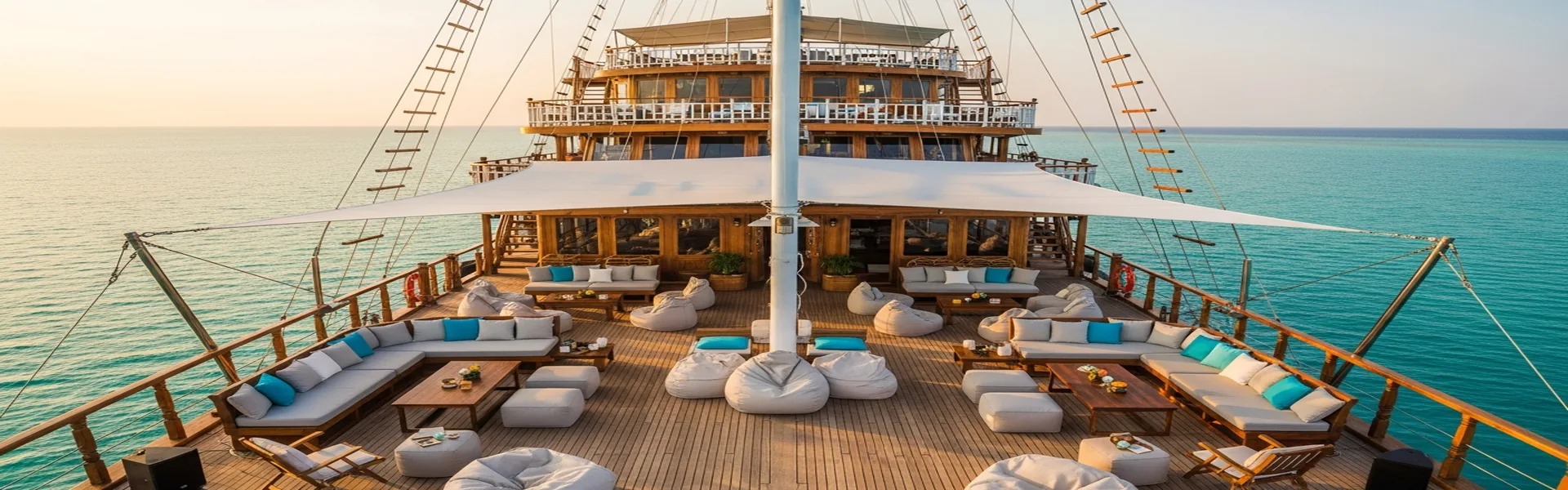 Large group enjoying spacious deck on Komodo private charter cruise