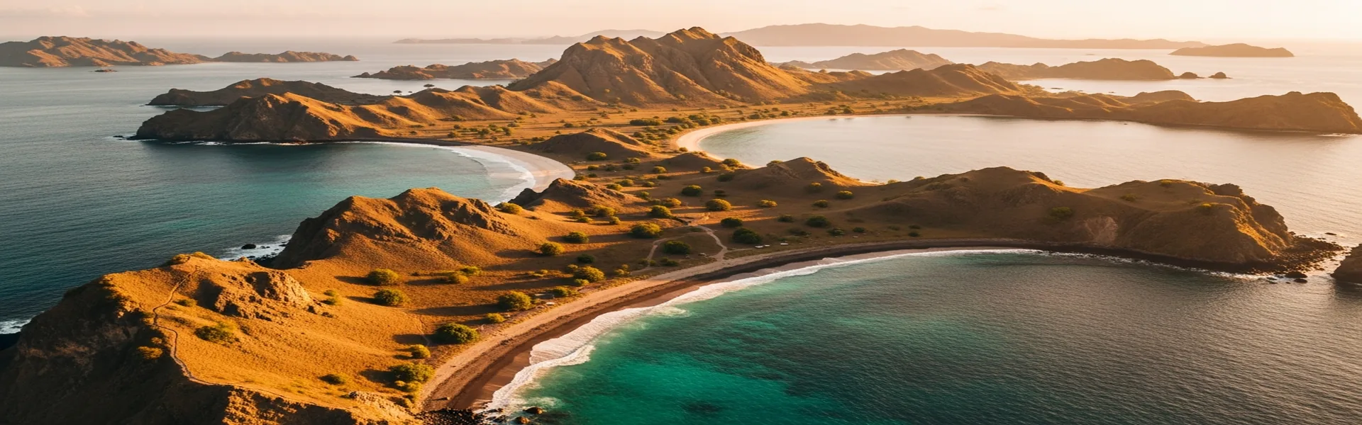 Iconic three-bay viewpoint of Padar Island in Komodo National Park